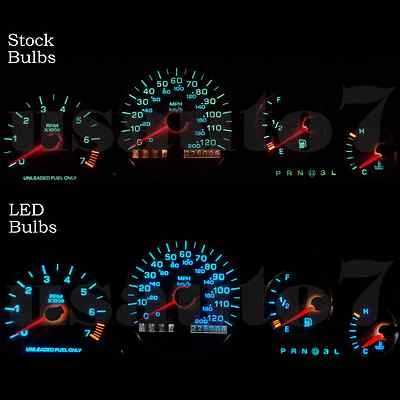 Dash Cluster Gauge White LED LIGHT BULBS KIT Fits 93-97 Dodge Intrepid 1st Gen Foto 1 de 4