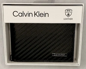 NUEVA Cartera Calvin Klein Para Hombre Slimfold Fibra de Carbono Texturizada -NUEVA - - Imagen 1 de 3
