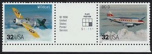 #3142 32c Classic Aircraft, Vertical Gutter Pair [5] **ANY 5=FREE SHIPPING** - Picture 1 of 1