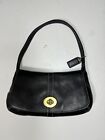 Vintage Ergo Flap Bag Legacy Turn Lock Black Leather Shoulder Bag Nice (Rv)