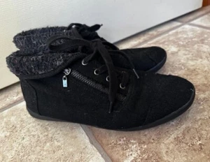 Call It Spring Womens Size 8.5 Black Wool Lace/Zipper Lined Booties - Picture 1 of 5