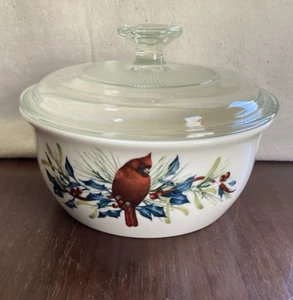 Lenox Winter Greetings Casserole with Glass Lid Excellent condition! - Picture 1 of 14
