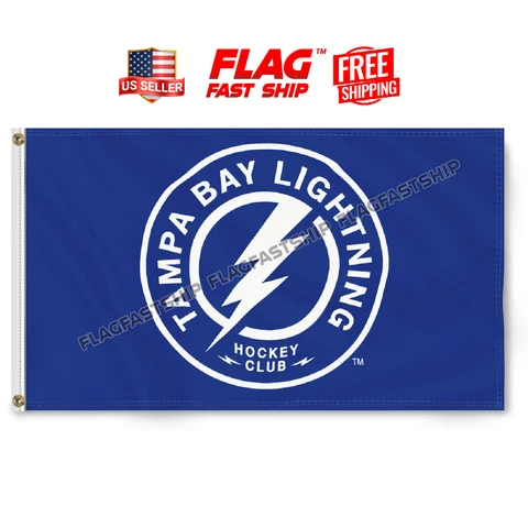 Tampa Bay Lightning Flag 3x5 FT Logo Banner w Grommets NHL FREE Shipping Cover
