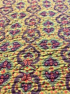 Weiche Umrandung Baumwolle Boho Paisley Blumen Blumendruck Quilt 70”x90” Fehler - Bild 1 von 12