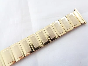 Vintage Rowi 20mm New Old Stock Gelbgold Stahl Herren erweiterbar Uhrenarmband - Bild 1 von 10