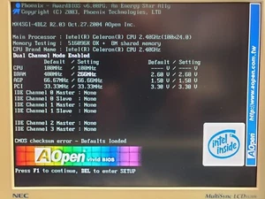 Aopen MX4SGI-4DL2 Motherboard w/ Intel Celeron 2.4GHz 512MB RAM **Tested - Afbeelding 1 van 10