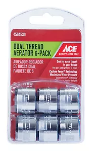 Ace 6 Pack Chrome Dual Thread Faucet Aerators Cyclone Force Technology - Picture 1 of 1