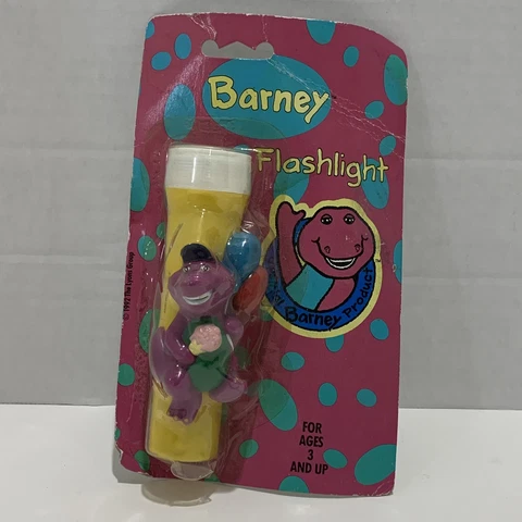 NEW! VTG 1992 Barney Flashlight #6506 The Lyons Group PBS Kids Collectible Cover