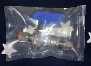 HOKE 1/4 Turn Stainless Steel Ball Valve w/ Sight 1/4” Tube Compression On Ends - Picture 1 of 6
