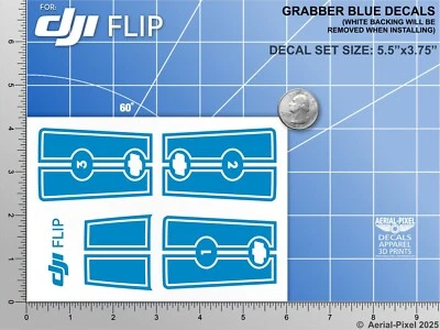 DJI Flip Racing Stripes With Battery Decals Number #1-3 Sticker Skin - Image 1 of 3