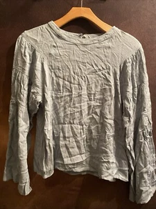 Loveriche L NWT Sage Green Bell Sleeve Blouse Top Poet - Picture 1 of 10