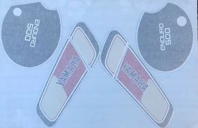 1977 Yamaha XT500D enduro fuel tank decals SET, SIDE PANEL, OEM SPECS, NOS STYLE - Image 1 of 2