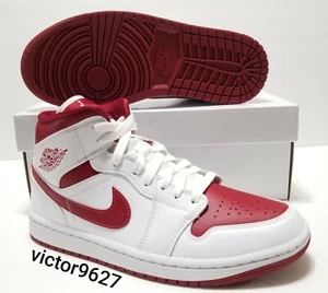 Nike Air Jordan 1 Mid Reverse Chicago weiß rot Damengröße 9,5 = Herrengröße 8 - Bild 1 von 12