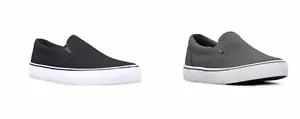 Lugz Men's Sammy Breathable Canvas Slip-On Cushioned Shoes Sneakers Black Gray - Picture 1 of 23
