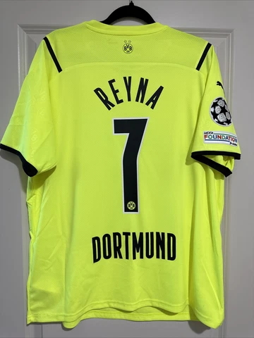 Gio Reyna Men’s XL BVB Borussia Dortmund Third Jersey Champions League Cover