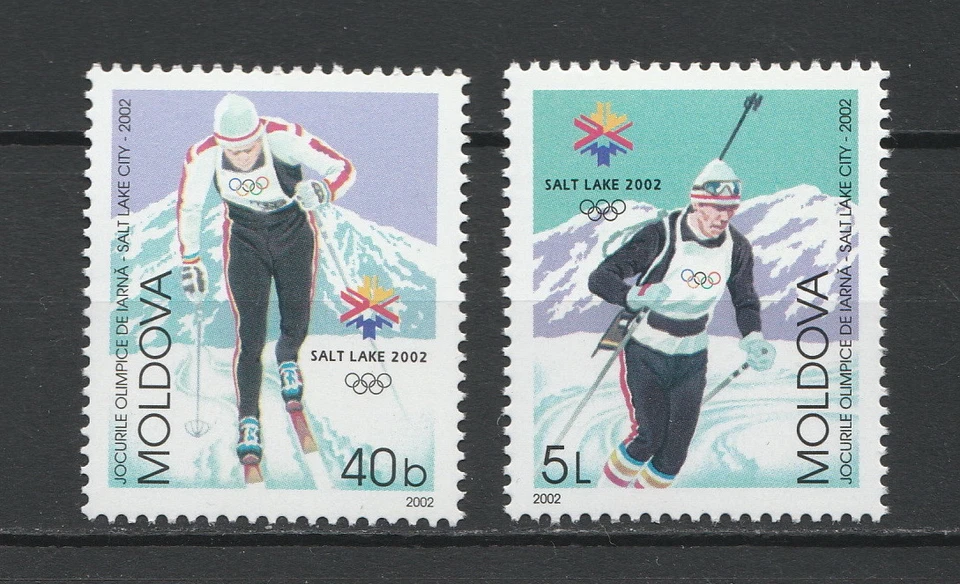 Moldova 2002 Winter Olympic Games - Salt Lake City 2 MNH stamps - Image 1 of 1