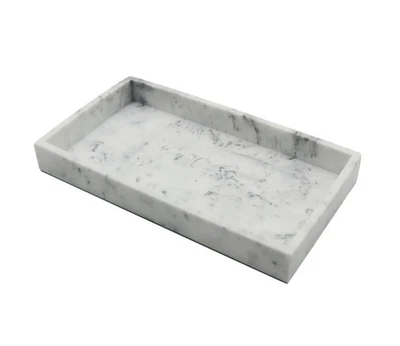 Поднос для туалетного столика Better Homes & Gardens из искусственного мрамора, белый. 2 упаковки. - Изображение 1 из 4