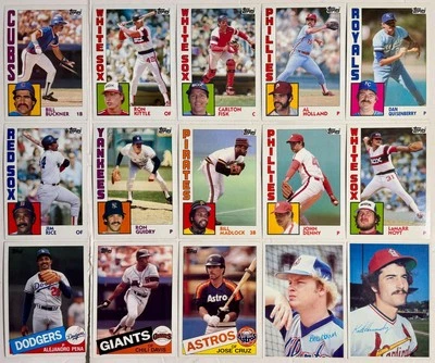 Topps 1980 1984 1985 Jumbo Giant Super Size 5x7 Baseball Cards Mixed Lot of 15 - Image 1 of 4
