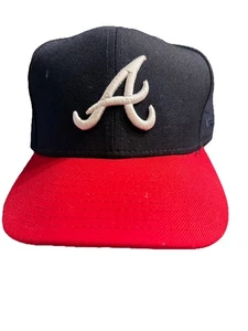 Gorra de béisbol Atlanta Braves New Era 59Fifty talla 7 3/8 ajustada negra para hombre 100 % lana - Imagen 1 de 6
