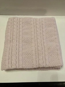 Nordstrom Chenille Babydecke rosa Zopfmuster Kinderzimmer Plüsch 32”x42” EUC - Bild 1 von 5