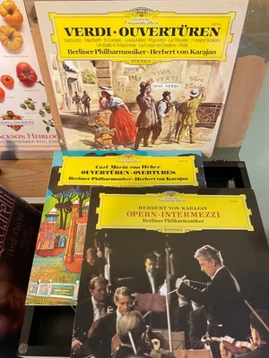3 LP LOT DG KARAJAN Overtures von WEBER VERDI GERMAN import BERLINER VPI CLEANED - image 1 of 4