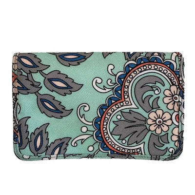 Vera Bradley Lighten Up Fan Flowers RFID 3-in-1 Crossbody Wallet Missing Zipper - Image 1 of 4