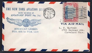 USA 1929 New York Aviation Show Cover. 5c with Plate Number - Picture 1 of 2