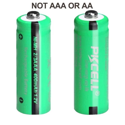 2X Ni-MH 1.2V 2/3AAA Tamaño Batería Recargable 400mAh Botón Superior para Luz Solar Foto 1 de 4