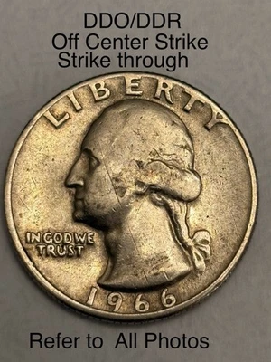 Double Die Error, Rare Date 1966 Washington Quarter,  (Refer To PHOTOS) - Image 1 of 4