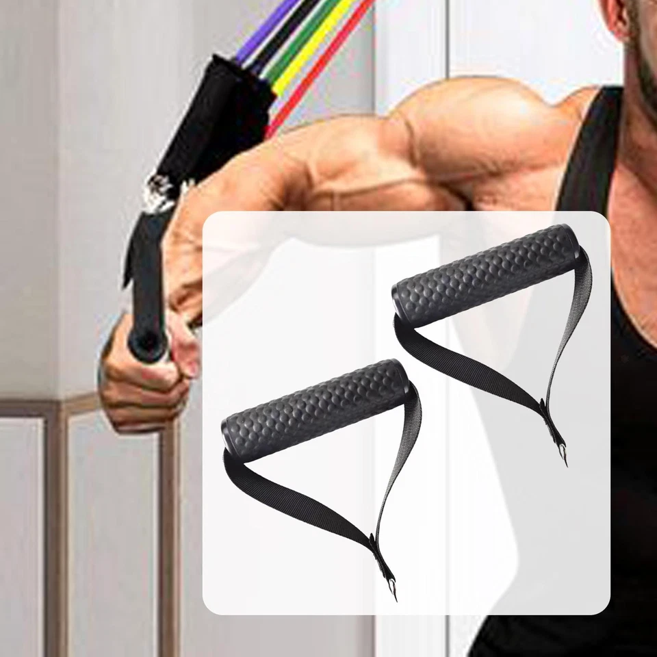 2x Cable Machine Attachment Handles Pull Band Handles Fitness Straps Tricep Rope - Image 1 of 4