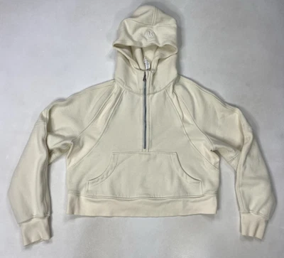 Sudadera con capucha Lululemon Scuba de gran tamaño 1/2 media cremallera para mujer XS pequeña crema W3DM4S Foto 1 de 4