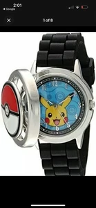 Pokemon Pikachu Quartz Metal And Silicone Casual Watch Black Model POK9025AZ - Picture 1 of 12