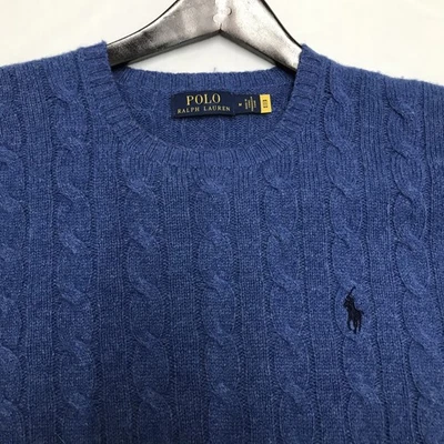 Polo Ralph Lauren Mens Medium Wool & Cashmere Blend Sweater Cable Knit Crew - Image 1 of 4