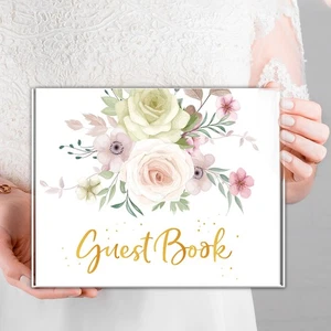 Wedding Guest Book Elegant Guest Book Weddings Reception Baby Shower Polaroid GA - Picture 1 of 11