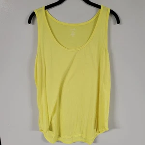 Just Be Tank Top Womens XL Extra Large Yellow Sleeveless Casual Basic - Picture 1 of 5