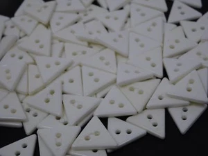 Vintage White Triangular 2-Hole Buttons 15mm Lot of 144 B44x - Picture 1 of 8