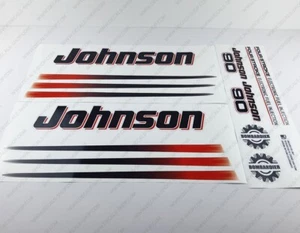 Johnson 90 HP Four Stroke EFI 2003-2006 White Cowling Outboard Decals Set - Picture 1 of 6