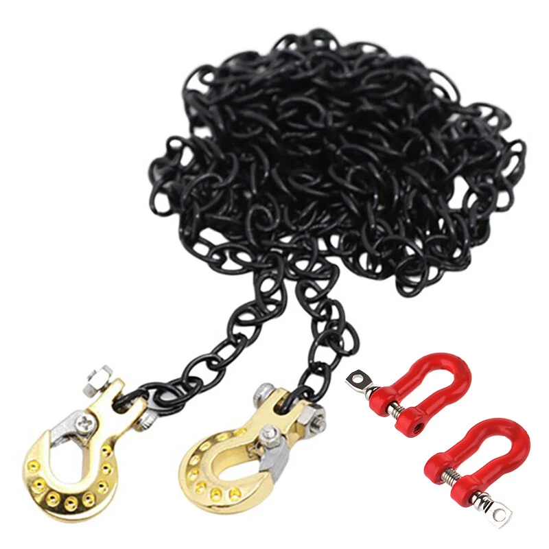 Realistic 1/10 Size Drag Chain & Tow Hooks w/Bow Shackle for 1/10 Scale Off-Road - Image 1 of 1