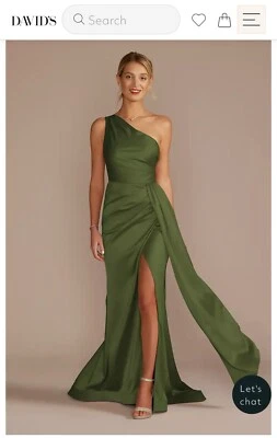 David's Bridal, prom/ bridesmaid Olive Green long dress Size 8 - Image 1 of 4