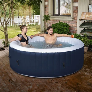 210x210CM 130 Jets Hot Tub Inflatable Spa Massage Portable Outdoor Bath 6 Person - Picture 1 of 15