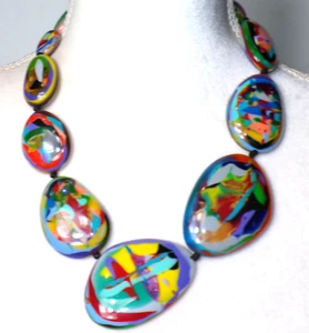 Sobral Kandinsky Gabriele Reversible Large Beads Statement Artist Made Necklace - Picture 1 of 10