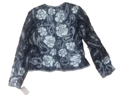 Chaqueta Vintage Bolero Diseñador Lentejuelas Rosa Años 80 Matador Mob Esposa Mod AJ Bari Foto 1 de 4