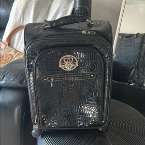 Black Luggage Travel Bag 20" Carry-on Luggage Kathy Van Zeekad croco wheels - Picture 1 of 14