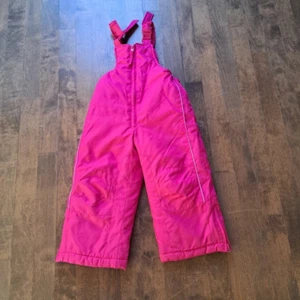 Toddler Girls Dark Pink Fuchsia Snow Bibs Ski Pants w/ Zipper 2T - Picture 1 of 4