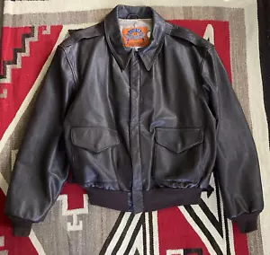 COOPER Flight Jacket Mens 48R Sportswear Type A2 Aviator Leather Goatskin Bomber - Picture 1 of 15