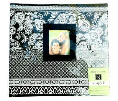 NEW Simply K Black & White Paisley & Mixed Pattern 12 x 12 Madison Scrapbook - Image 1 of 4