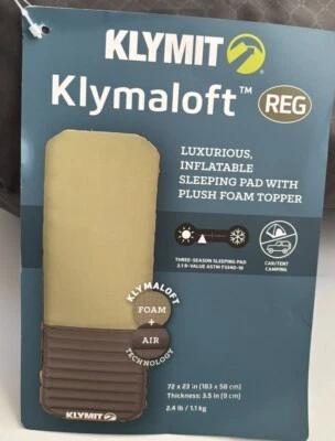 Almohadilla para dormir inflable regular Klymit Klymaloft con adorno de espuma camping nueva Foto 1 de 3
