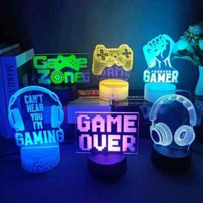 3D LED Gamer Light Colour Night Light Touch Table Lamp Gift For Gaming Setup - Image 1 of 4