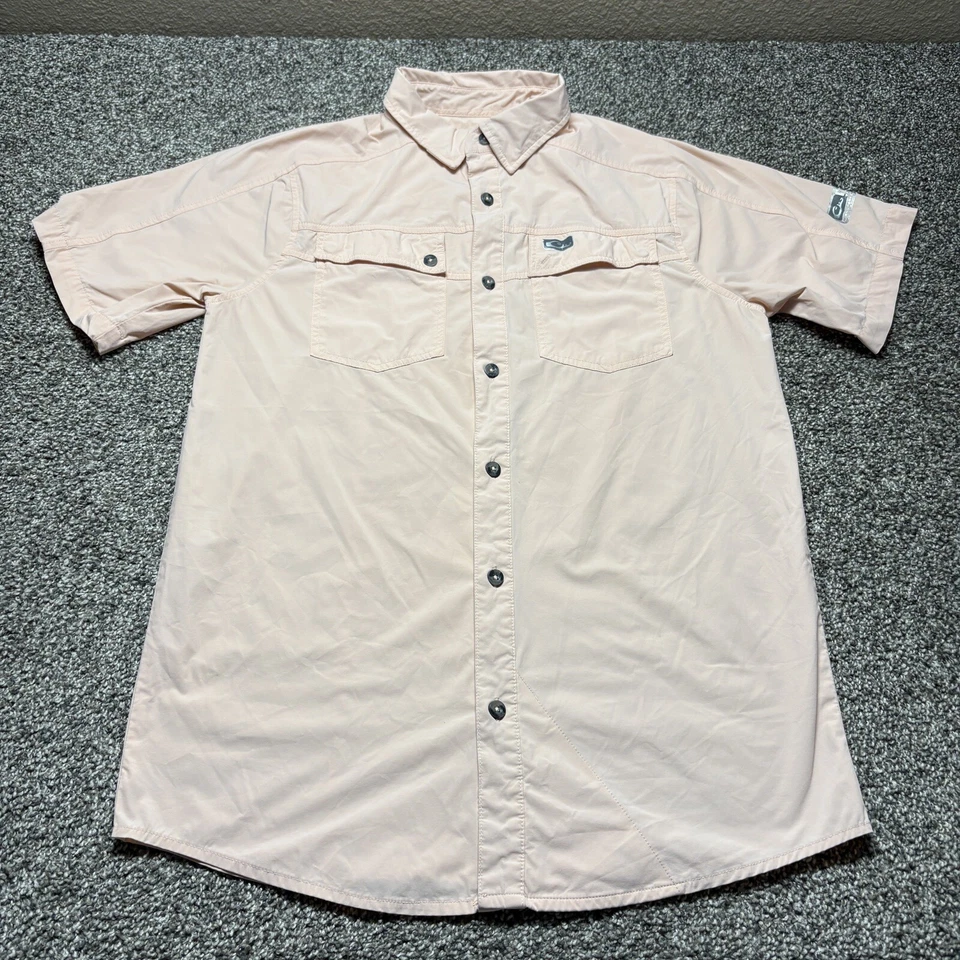DRAKE Waterfowl Shirt Mens Small Pink Sun Vented Zip Pocket - Image 1 of 4