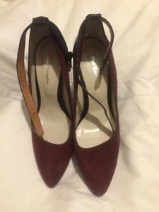 The kooples wedge suede burgundy and black woman shoes - Picture 1 of 5